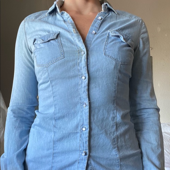 Jean Button Down Shirt - Picture 2 of 3